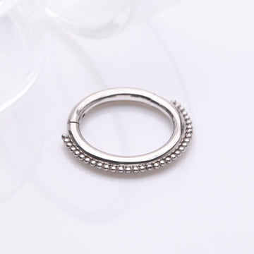 Detail View 1 of Bali Beaded Ball Essence Clicker Hoop Ring